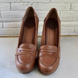 Lucky Brand Leather Wedges Penny Loafers